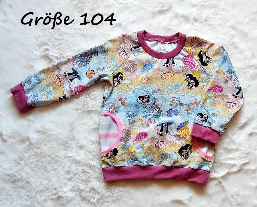 Kinderpullover langarm MAULWURF AM MEER in Gr. 104 - 116