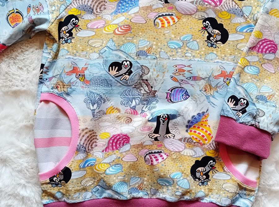 Kinderpullover langarm MAULWURF AM MEER in Gr. 104 - 116