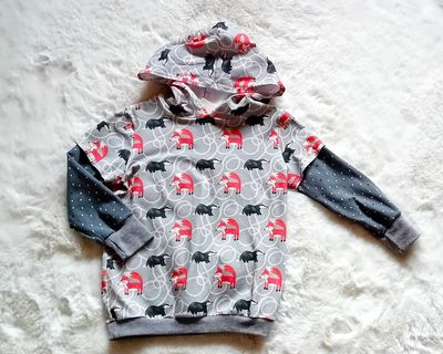 Kapuzenpullover Jungen FUCHS mit DACHS in Gr. 98/104 Kapuzenpullover Jungen FUCHS mit DACHS in Gr. 98/104