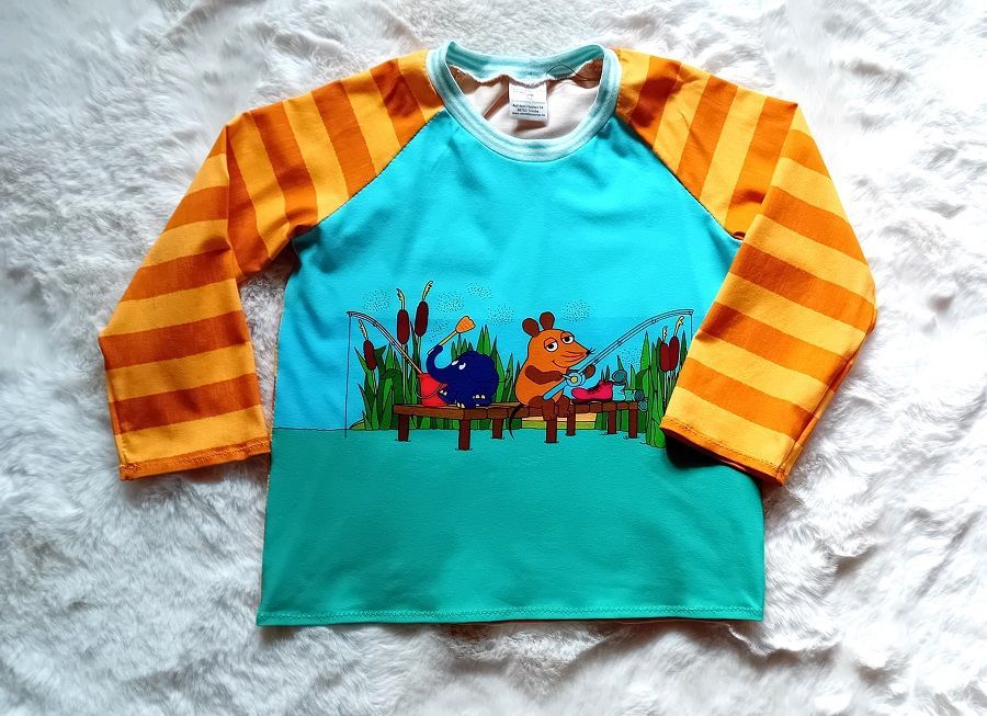 Langarmshirt Kinder MAUS Angeltag in Gr. 116