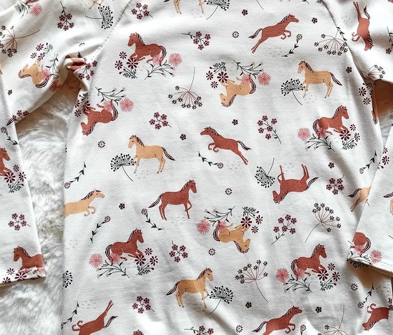 Langarmshirt Kinder PFERDE  in Gr. 104 und 122