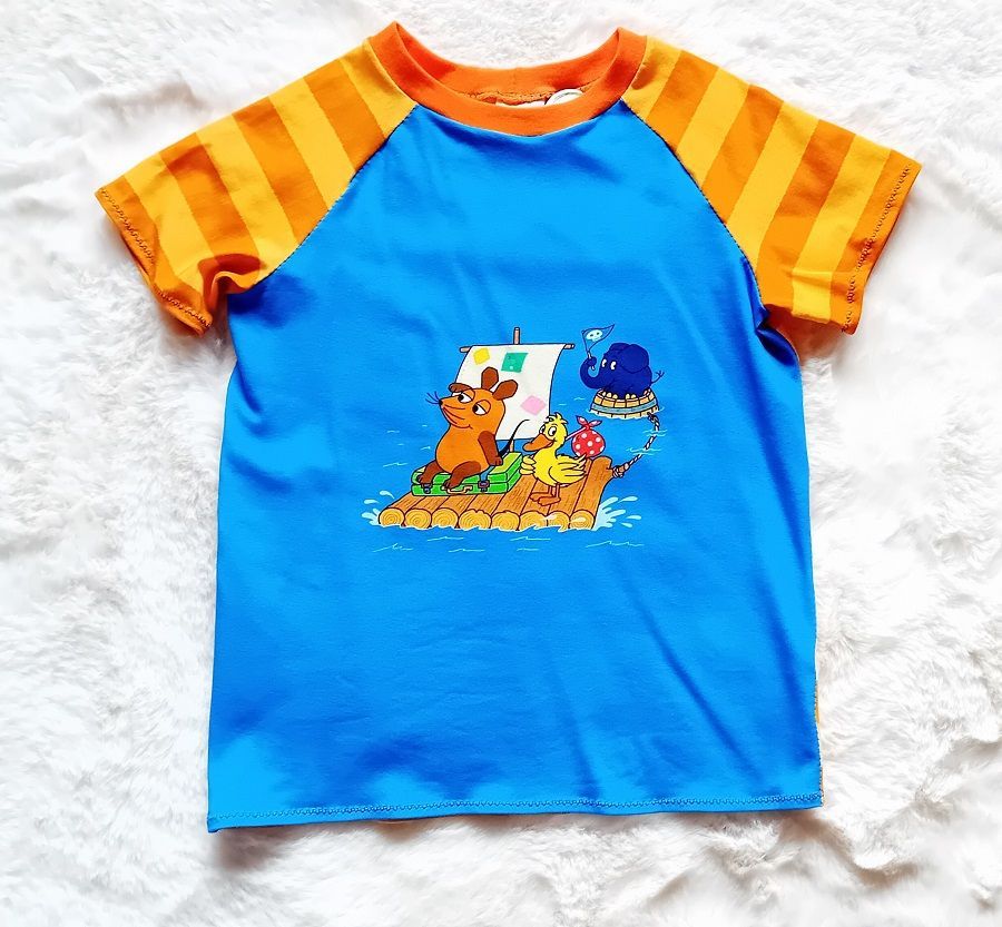 Kinder T-Shirt MAUS - alle an Bord  in Gr. 128