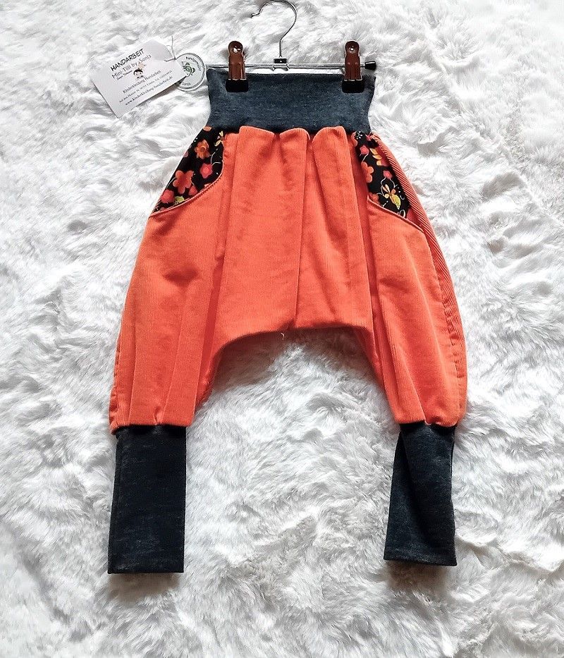 Pumphose Kinder  CORD ORANGE in Gr. 80/86