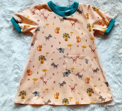 Kinderkleid Sommerkleid SAFARITIERE in Gr. 86