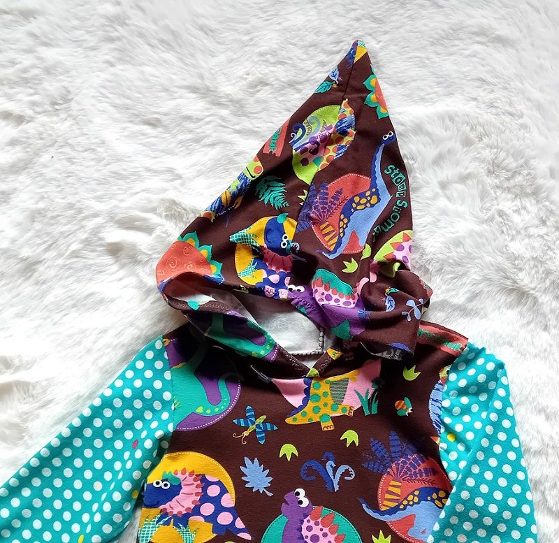 Kapuzenkleid Kinder langarm DINOS in Gr. 86