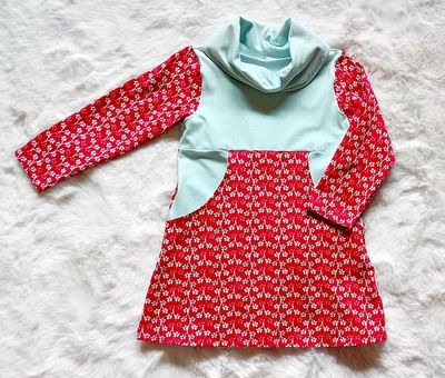 Kinderkleid langarm RINGELREIHEN in Gr. 98
