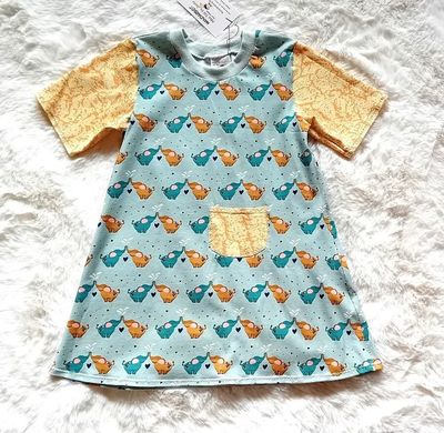 Kinderkleid Sommerkleid ELEFANTENLIEBE in Gr. 98 Kinderkleid Sommerkleid ELEFANTENLIEBE in Gr. 98