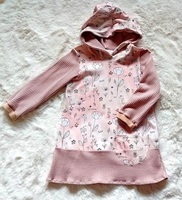 Kapuzenkleid Kinder BLUMENWIESE in Gr. 98 Kapuzenkleid Kinder BLUMENWIESE in Gr. 98