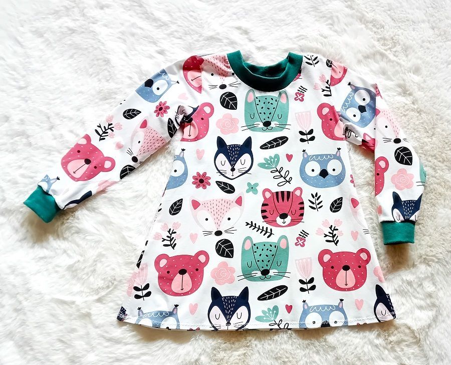 Kinderkleid langarm WALDFREUNDE in Gr. 92 Kinderkleid langarm WALDFREUNDE in Gr. 92