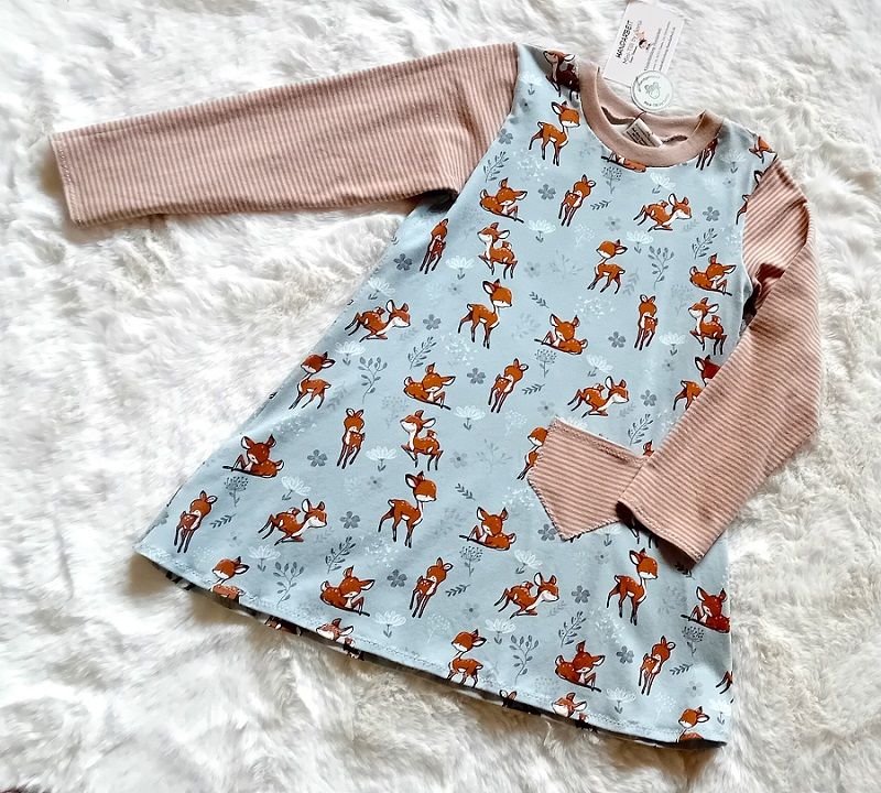 Kinderkleid langarm REHKITZ in Gr. 110