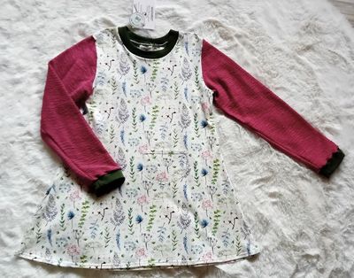 Kinderkleid langarm SOMMERBLUMEN in Gr. 116