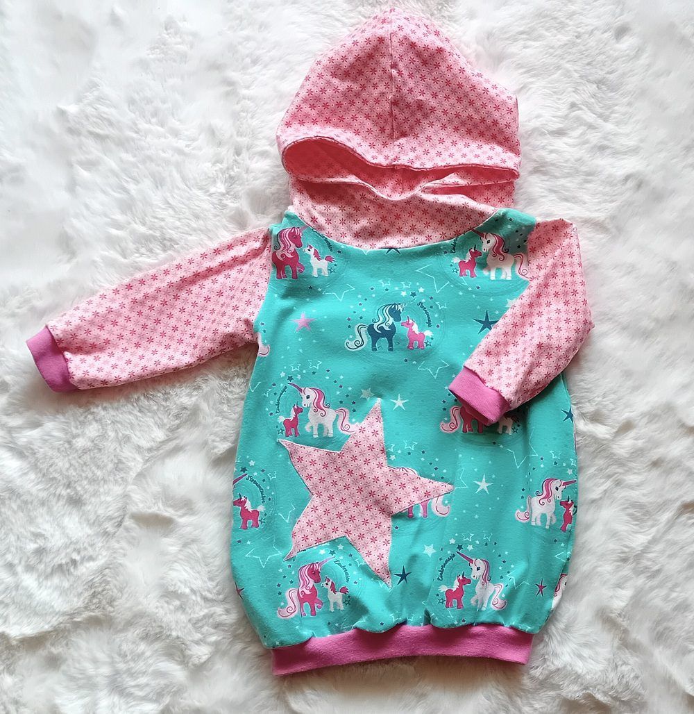 Baby  Kapuzen-Ballonkleid EINHORNMAGIE  in Gr. 68 Baby  Kapuzen-Ballonkleid EINHORNMAGIE  in Gr. 68