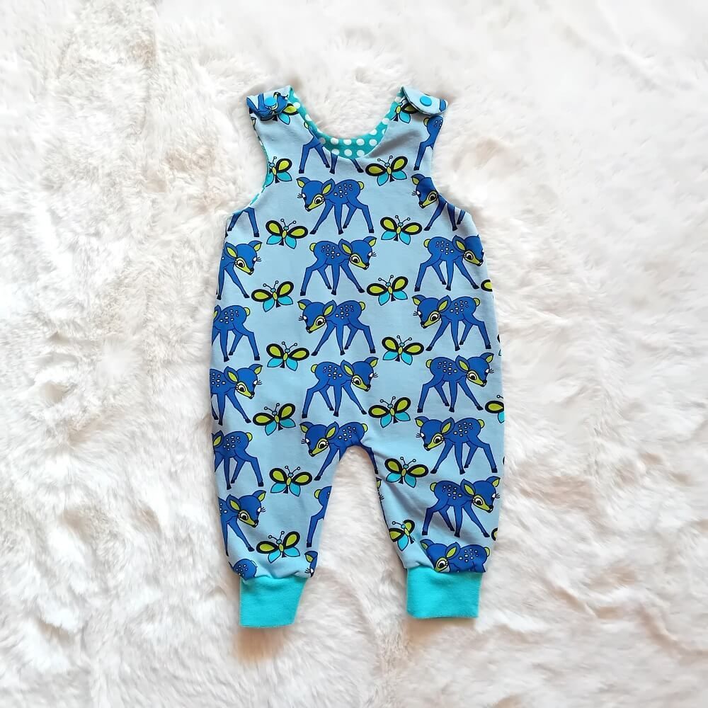 Baby Strampler  BAMBI BLAU  in Gr. 56 Baby Strampler  BAMBI BLAU  in Gr. 56