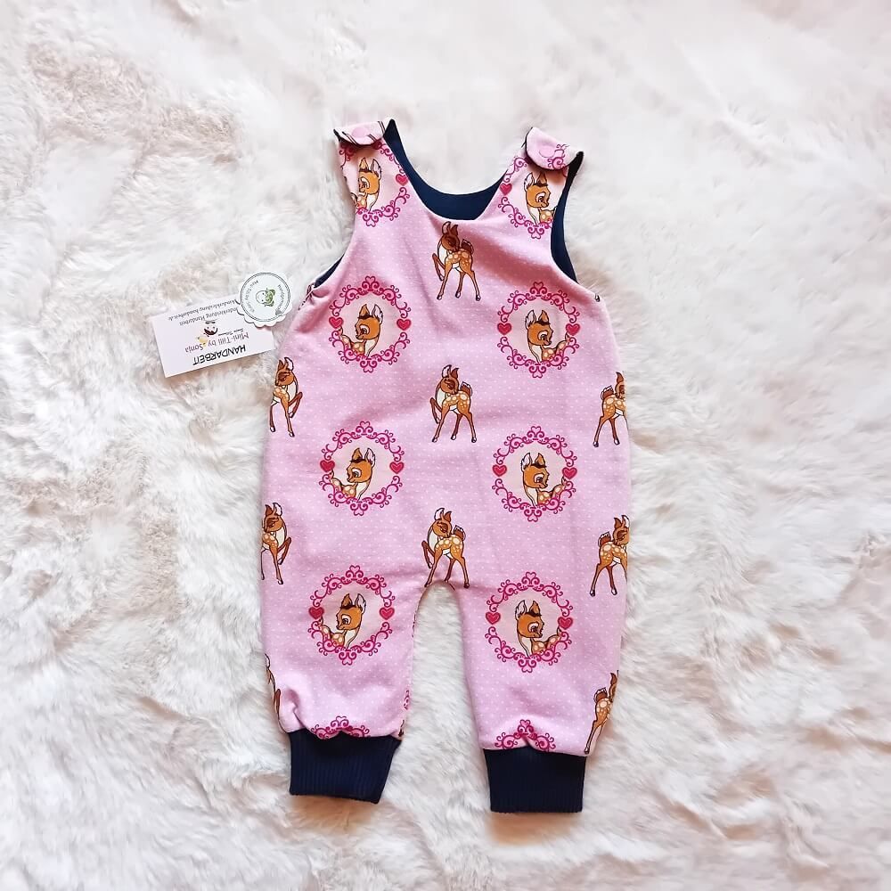 Baby Strampler BAMBI rosa in Gr. 56 Baby Strampler BAMBI rosa in Gr. 56