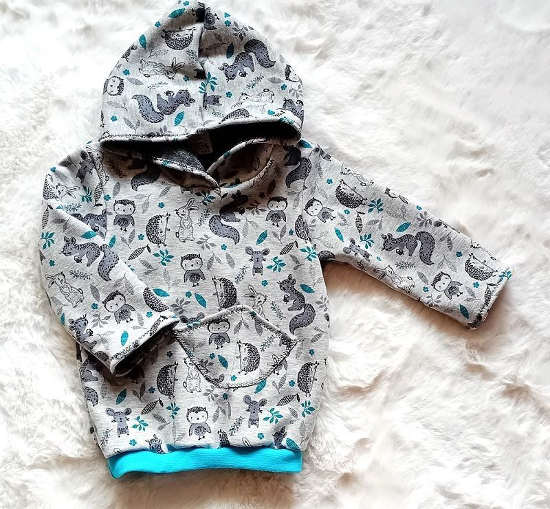 Baby Kapuzenpullover WALDTIERCHEN in Gr. 74 Baby Kapuzenpullover WALDTIERCHEN in Gr. 74