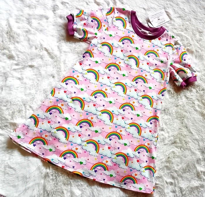 Kinderkleid Sommerkleid REGENBOGEN in Gr. 134
