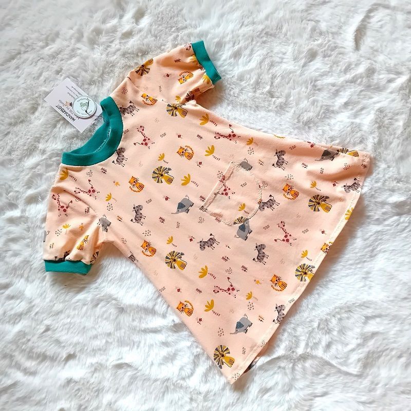 Kinderkleid Sommerkleid SAFARITIERE in Gr. 86