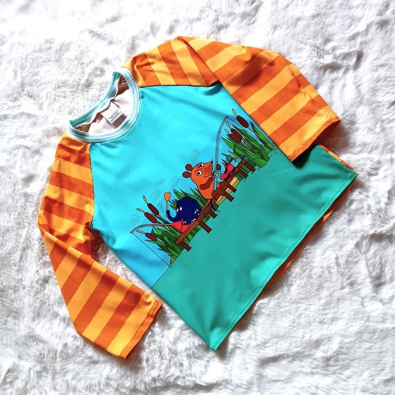 Langarmshirt Kinder MAUS Angeltag in Gr. 116 Langarmshirt Kinder MAUS Angeltag in Gr. 116