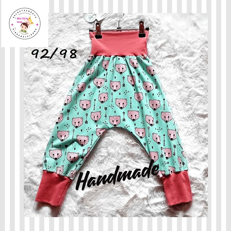 Pumphose Kinder TIERGESICHTER in Gr. 92 bis 104