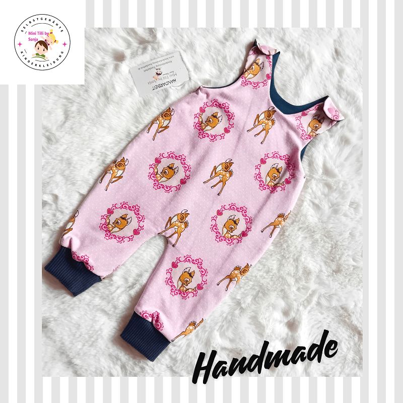 Baby Strampler BAMBI rosa in Gr. 56