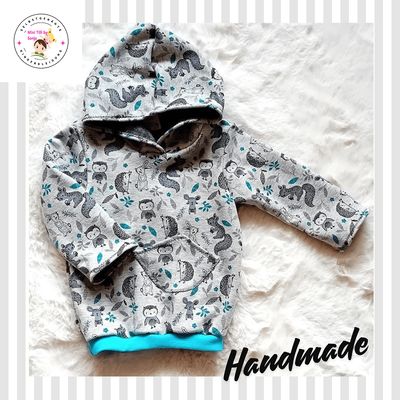 Baby Kapuzenpullover WALDTIERCHEN in Gr. 74