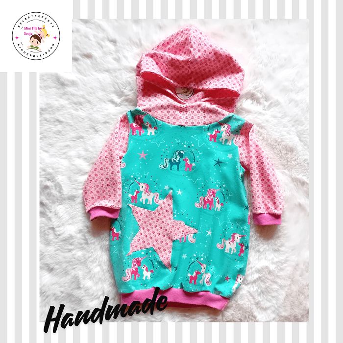 Baby  Kapuzen-Ballonkleid EINHORNMAGIE  in Gr. 68