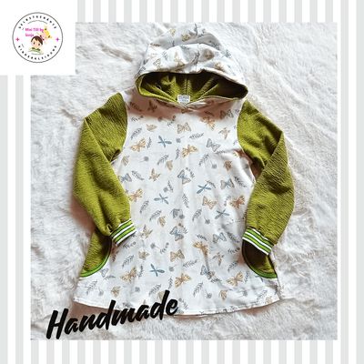 Kapuzenpullover Kinder Hoodie SCHMETTERLINGE in Gr. 122