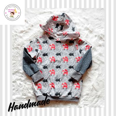 Kapuzenpullover Jungen FUCHS mit DACHS in Gr. 98/104