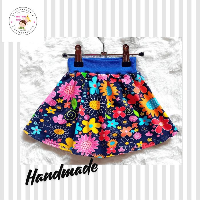 Kinderrock Tellerrock SOMMERBLUMEN in Gr. 74/80