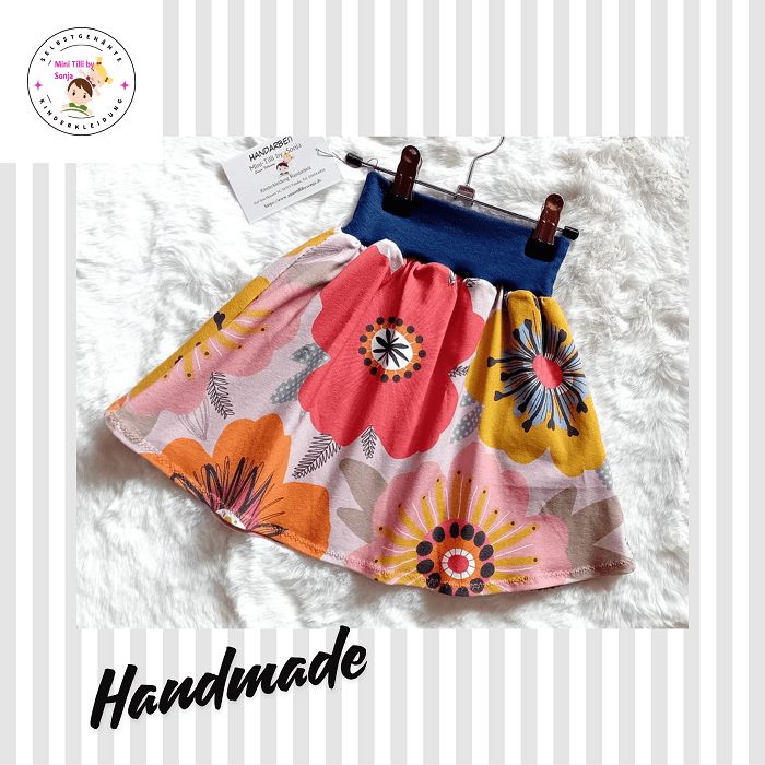 Kinderrock Tellerrock FLOWERPOWER in Gr. 98/104