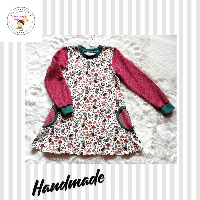 Kinderkleid langarm HERBSTZEIT in Gr. 110 Kinderkleid langarm HERBSTZEIT in Gr. 110