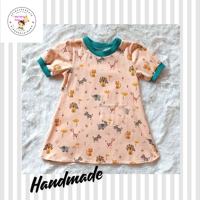 Kinderkleid Sommerkleid SAFARITIERE in Gr. 86