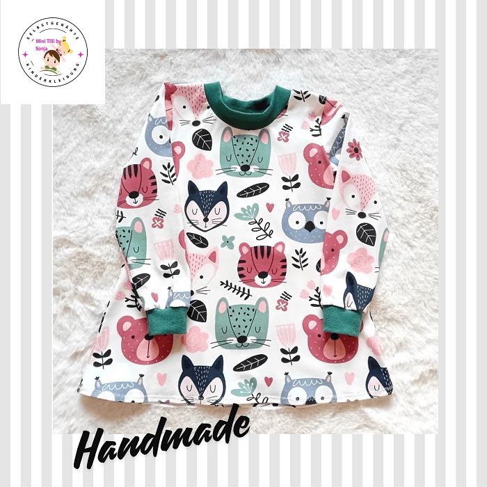 Kinderkleid langarm WALDFREUNDE in Gr. 92