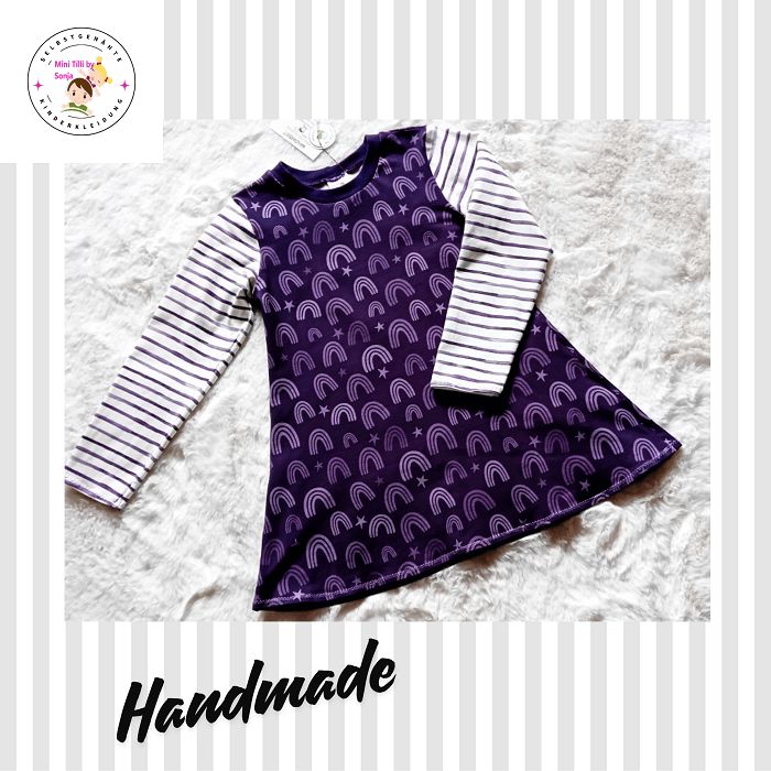 Kinderkleid langarm REGENBOGEN in Gr. 116