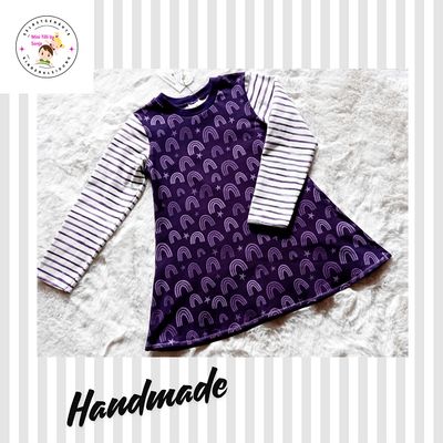 Kinderkleid langarm REGENBOGEN in Gr. 116