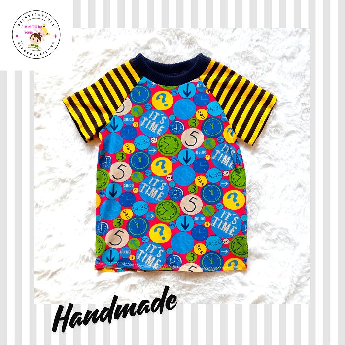 Kinder T-Shirt UHREN in Gr. 98 - 116