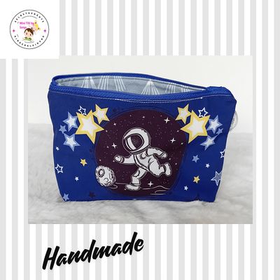 Kosmetiktasche handmade | Astronaut dunkelblau