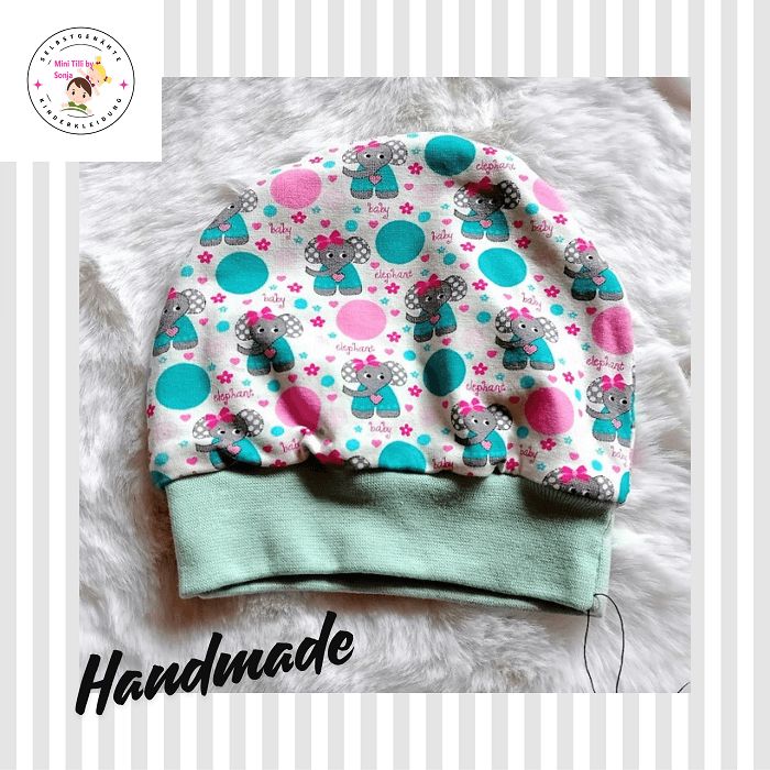 Baby Beanie  ELEFANTEN PUNKTE / 0-6 Monate