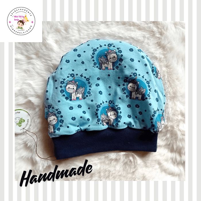Baby Beanie  EINHORN STERNE / 9-12 Monate