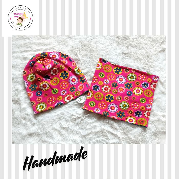 Kinder Set Beanie|Loop  BLUMEN / 3-10 Jahre