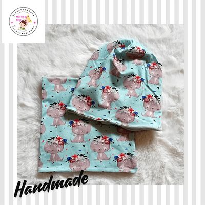 Kinder Set Beanie|Loop BLUMENKATZE / 1-3,5 Jahre