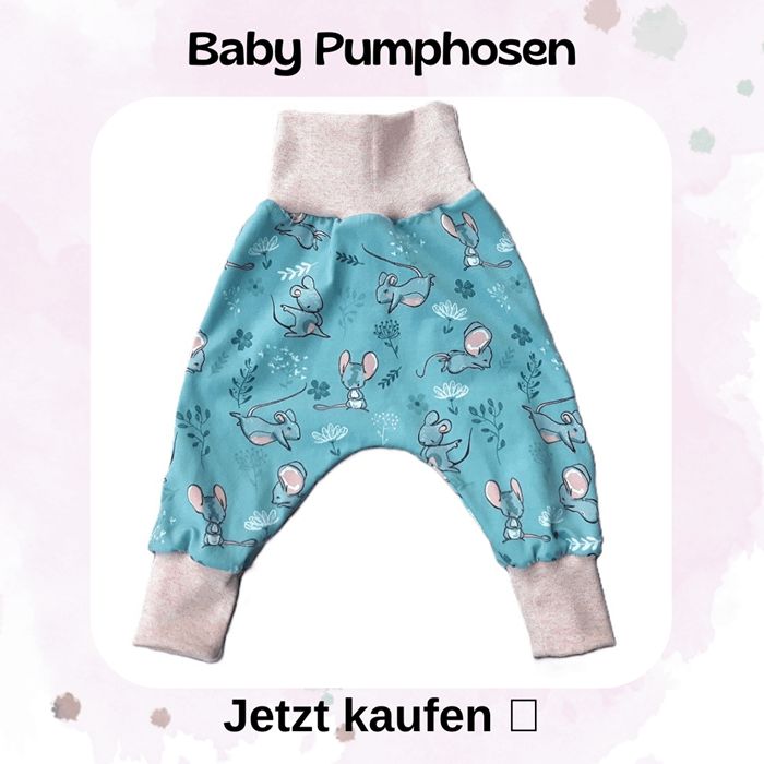 Die mitwachsenden Baby Pumphosen von *Mini Tilli by Sonja* sind handgemacht und haben einen bequemen und legeren Schnitt 