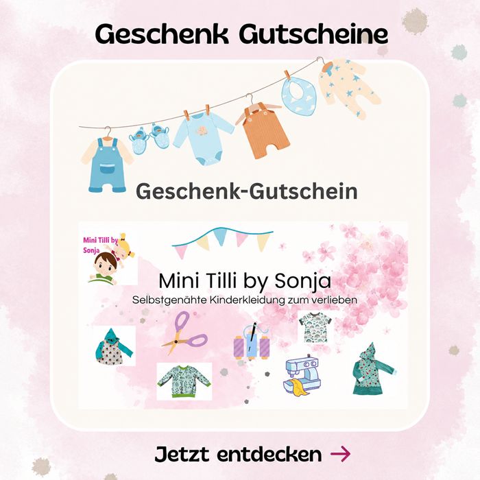 Geschenkgutscheine aus dem Onlineshop von *Mini Tilli by Sonja* sind besonders praktisch zum verschenken. 
