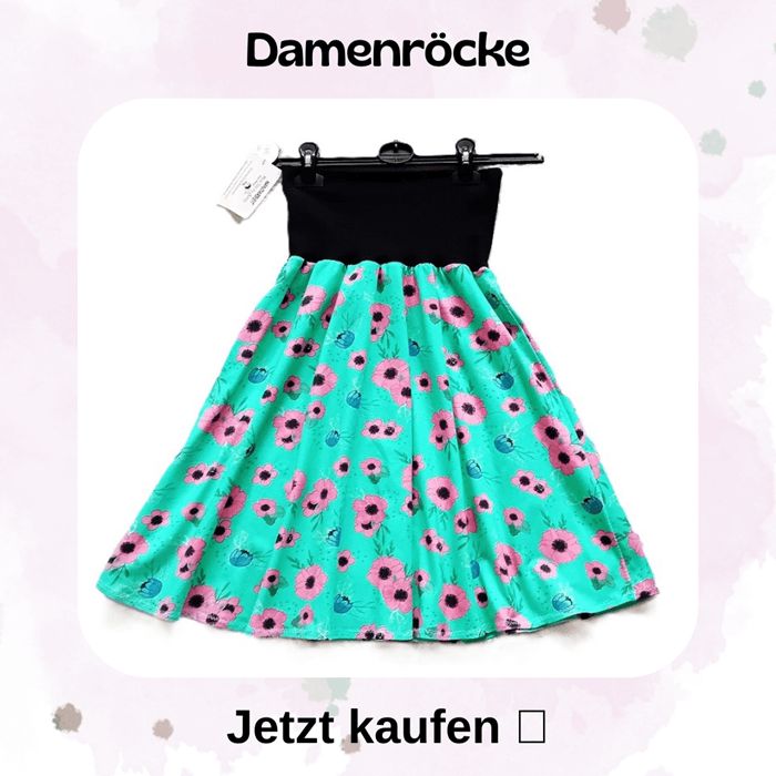 Ein knielanger, handgenähter Damenrock Tellerrock von *Mini Tilli by Sonja* sorgt für einen stilsicheren Auftritt