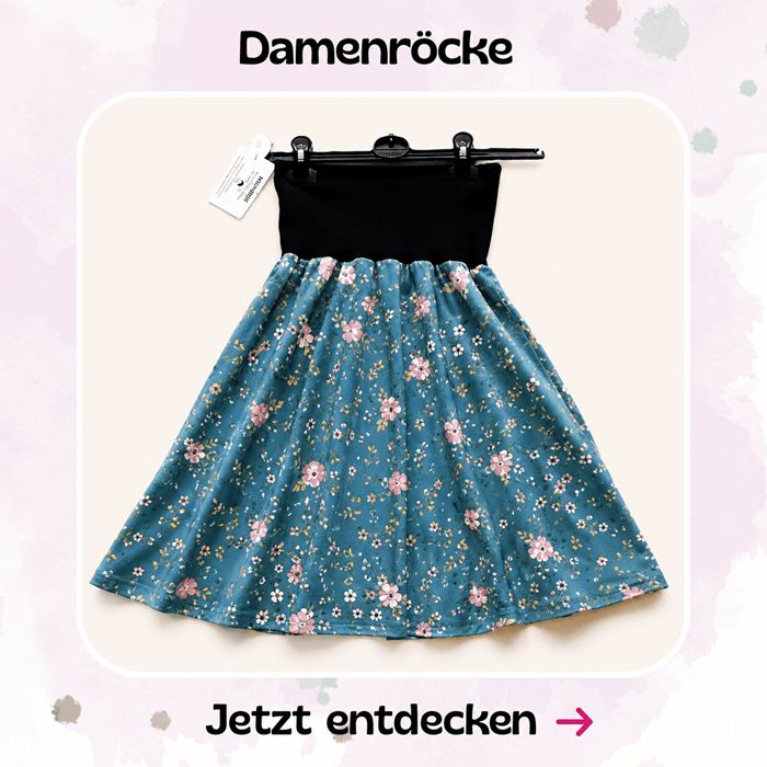 Ein knielanger, handgenähter Damenrock Tellerrock von *Mini Tilli by Sonja* sorgt für einen stilsicheren Auftritt