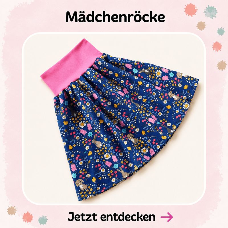 Handmade Kinderröcke Röcke von Mini Tilli by Sonja aus Jerseystoffen sind besonders im Sommer ein angenehmes Kleidungsstück 