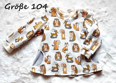 Kinderpullover langarm LUSTIGE TIERE in Gr. 80, 104 und 110