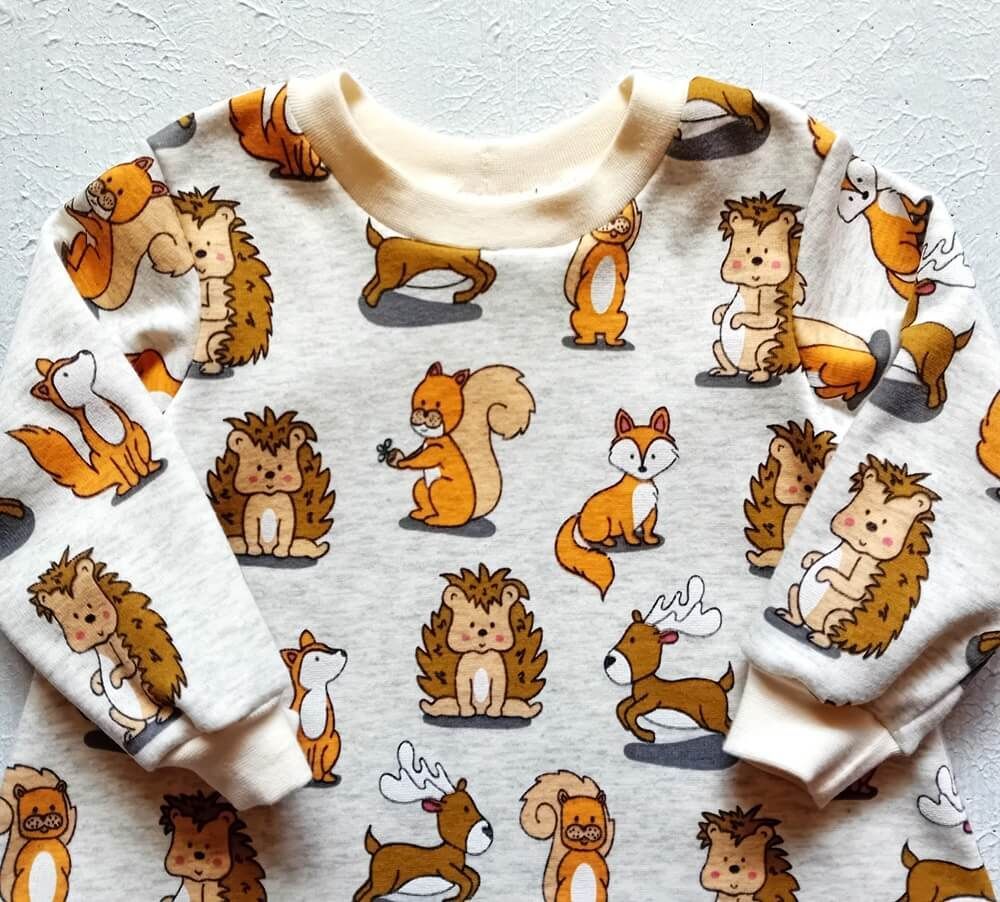 Kinderpullover langarm LUSTIGE TIERE in Gr. 80, 104 und 110
