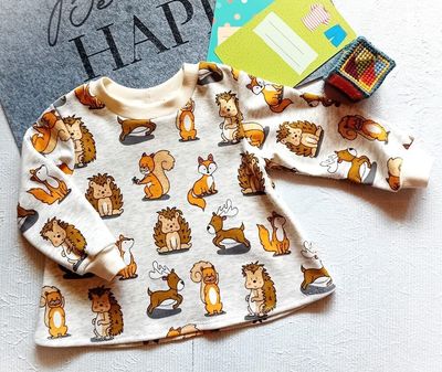 Kinderpullover langarm LUSTIGE TIERE in Gr. 80, 104 und 110 Kinderpullover langarm LUSTIGE TIERE in Gr. 80, 104 und 110