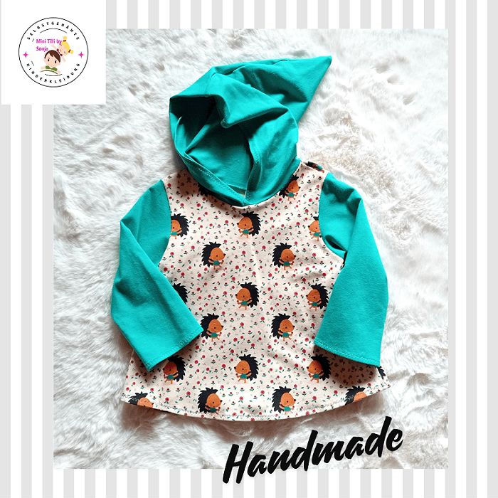 Kapuzenpullover Kinder Hoodie IGEL in Gr. 92